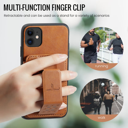iPhone 11 Pro Card Holder Back Phone Case - Oil Wax Cow Leather
