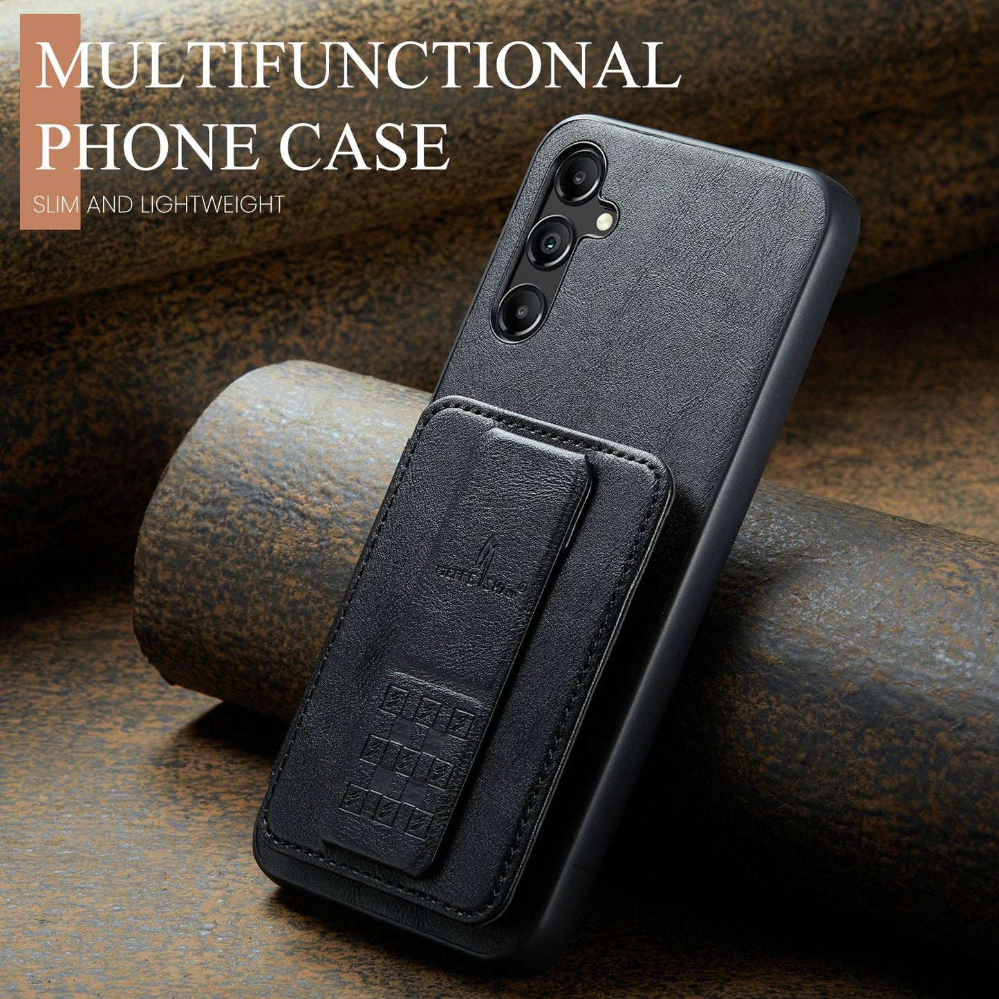 Samsung Galaxy A14 5G Card Holder Back Phone Case - Oil Wax Cow Leather