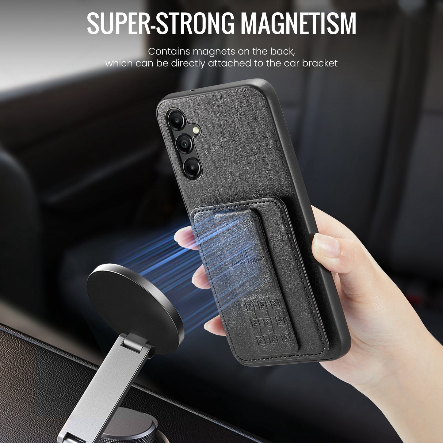 Samsung Galaxy A14 5G Card Holder Back Phone Case - Oil Wax Cow Leather