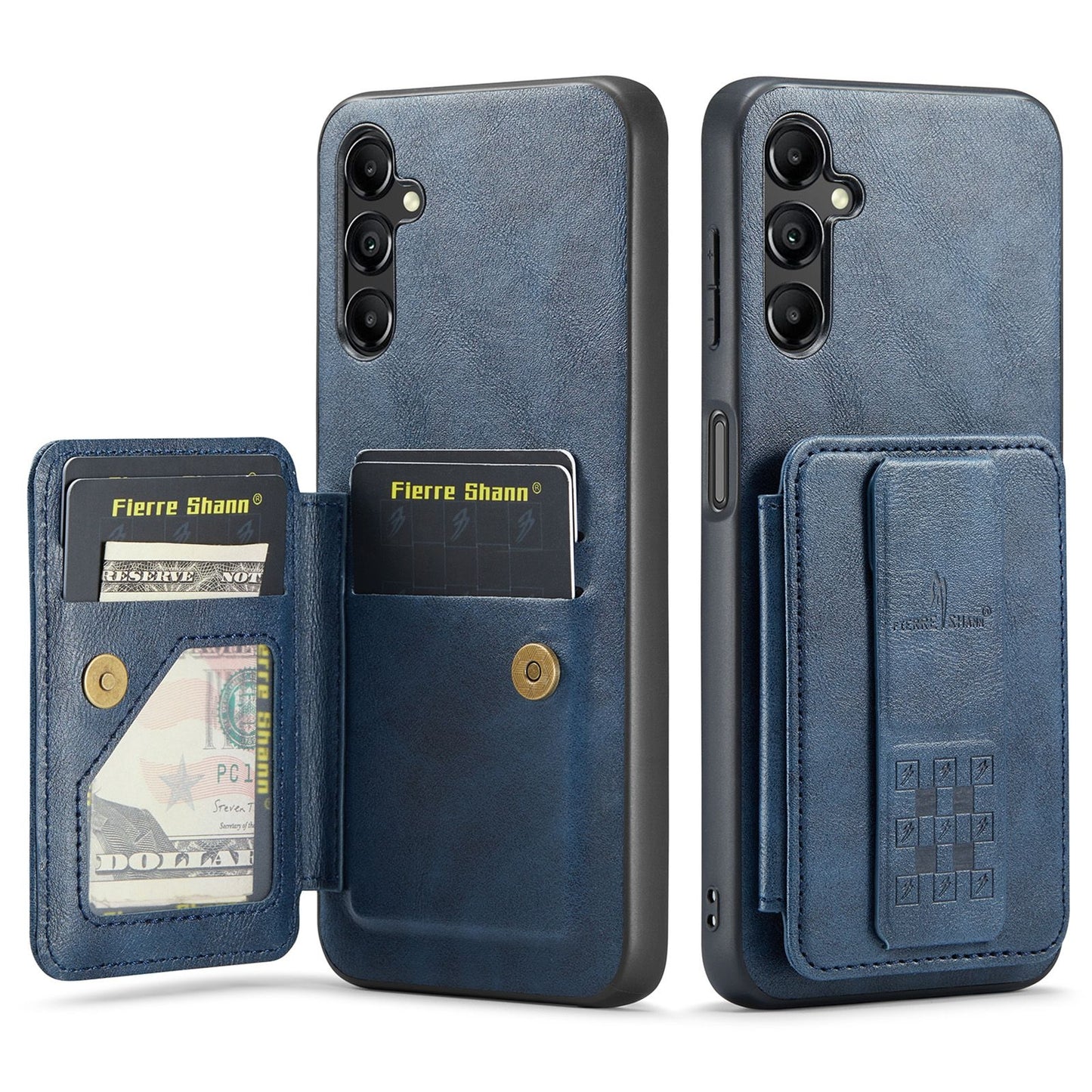 Samsung Galaxy A14 5G Card Holder Back Phone Case - Oil Wax Cow Leather
