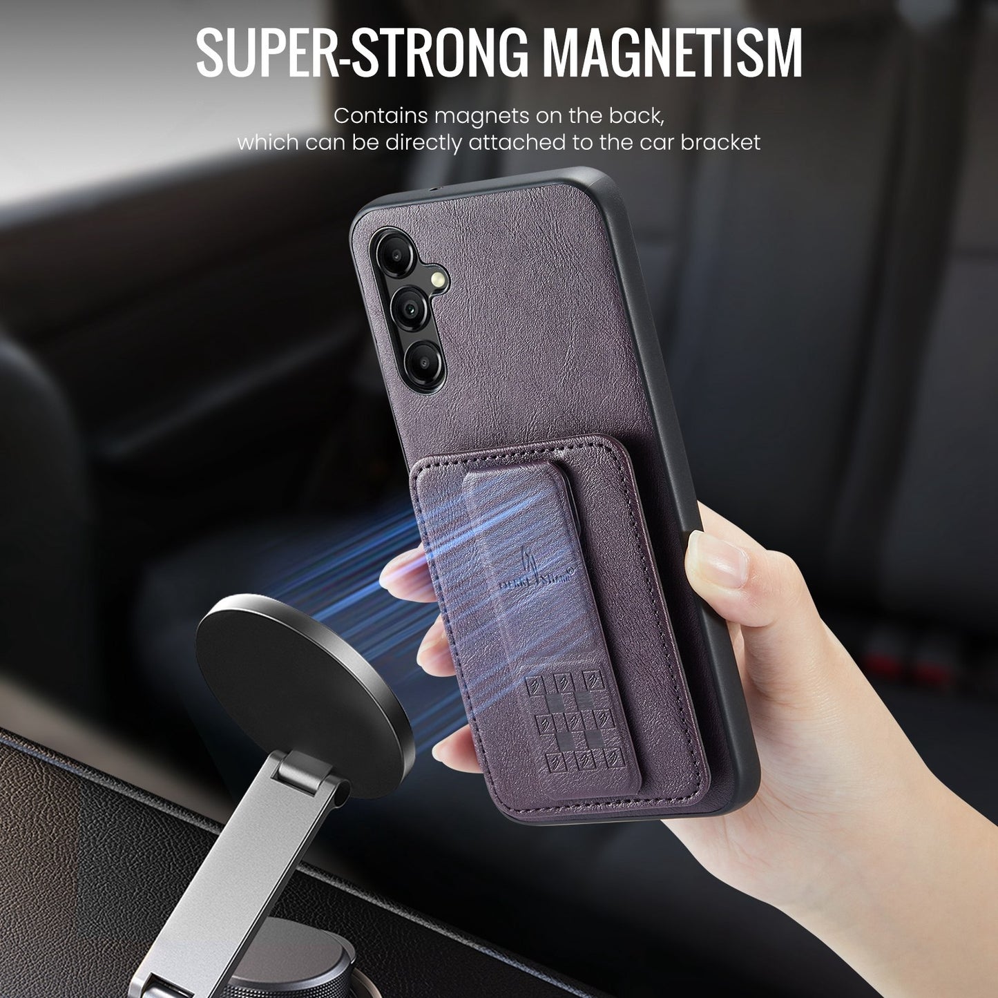 Samsung Galaxy A14 5G Card Holder Back Phone Case - Oil Wax Cow Leather