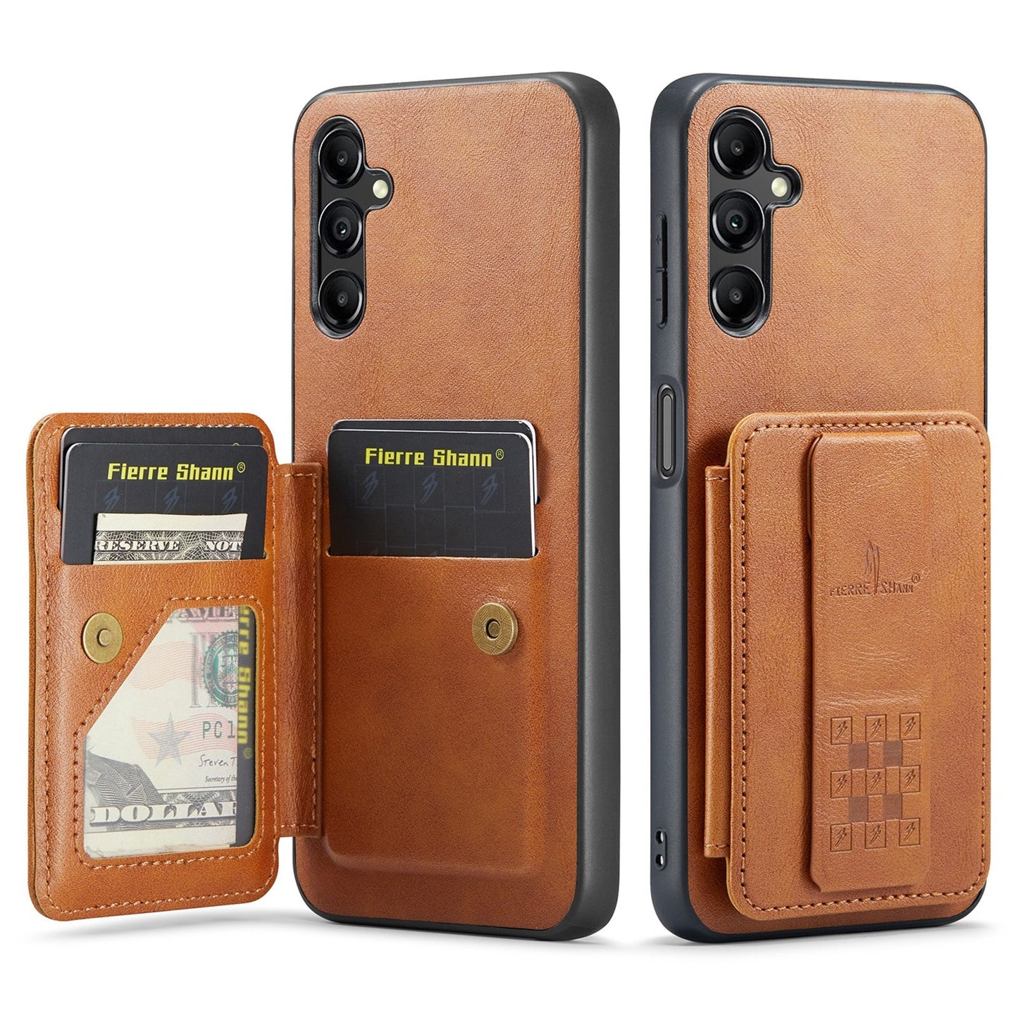 Samsung Galaxy A14 5G Card Holder Back Phone Case - Oil Wax Cow Leather