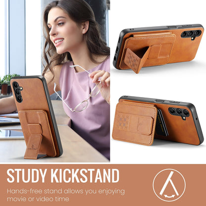 Samsung Galaxy A14 5G Card Holder Back Phone Case - Oil Wax Cow Leather