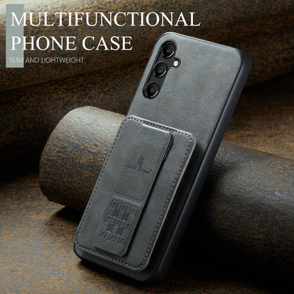 Samsung Galaxy A15 5G Card Holder Back Phone Case - Oil Wax Cow Leather