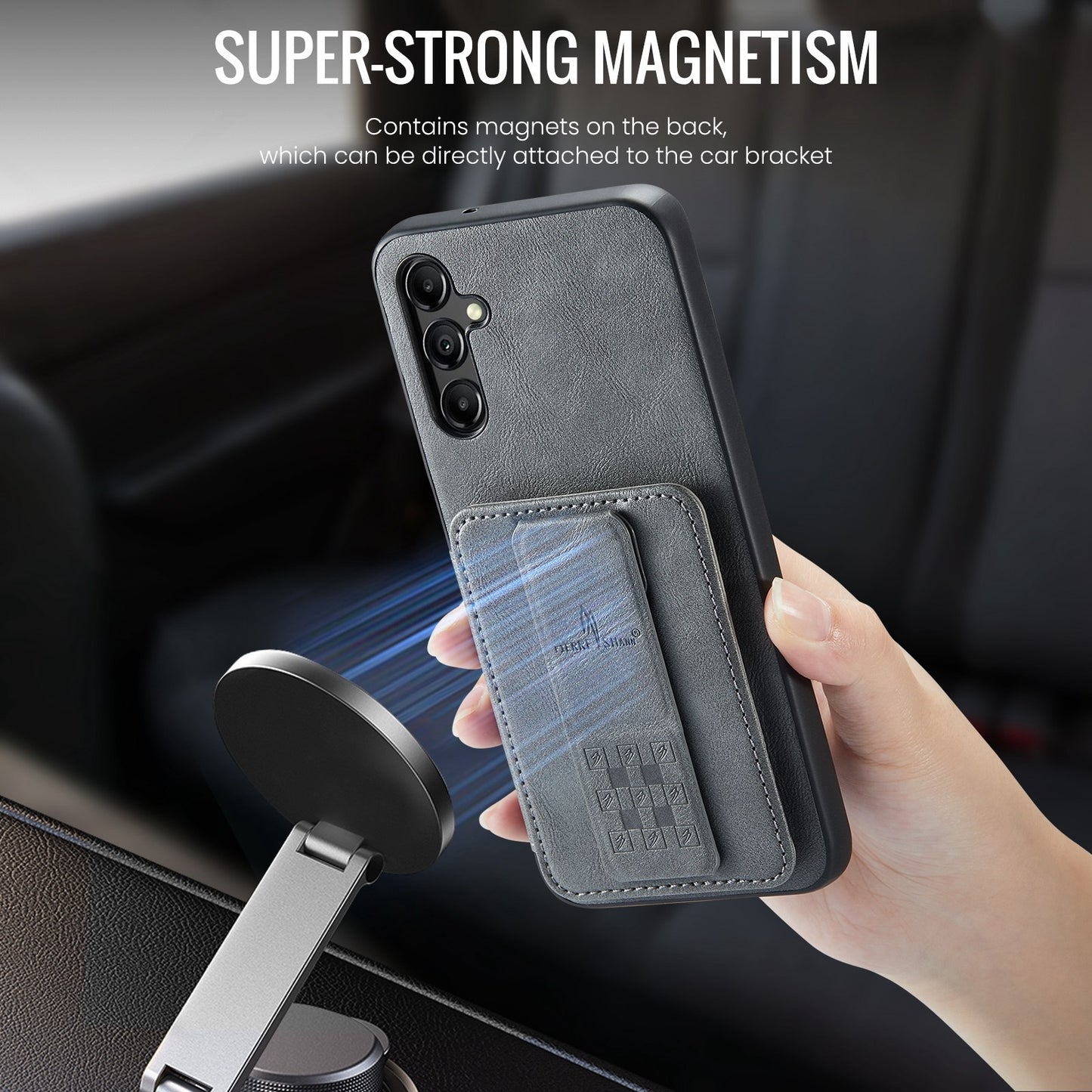 Samsung Galaxy A15 5G Card Holder Back Phone Case - Oil Wax Cow Leather