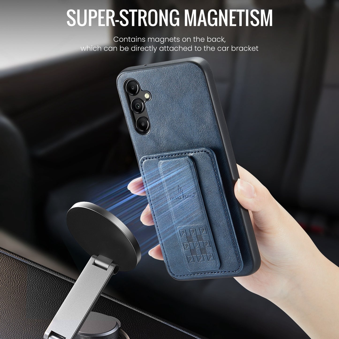 Samsung Galaxy A15 5G Card Holder Back Phone Case - Oil Wax Cow Leather
