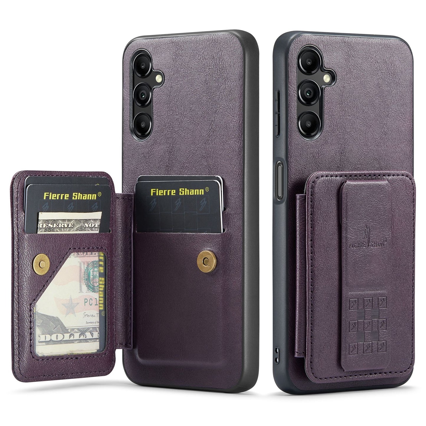 Samsung Galaxy A15 5G Card Holder Back Phone Case - Oil Wax Cow Leather