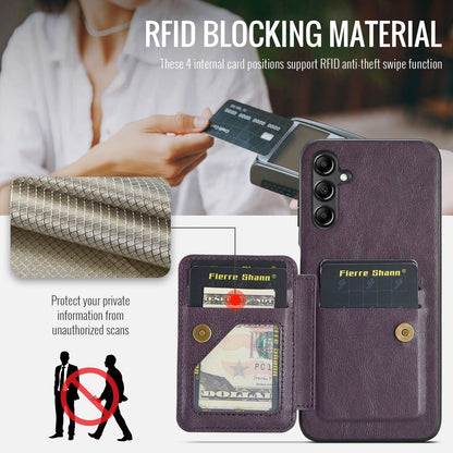 Samsung Galaxy A15 5G Card Holder Back Phone Case - Oil Wax Cow Leather