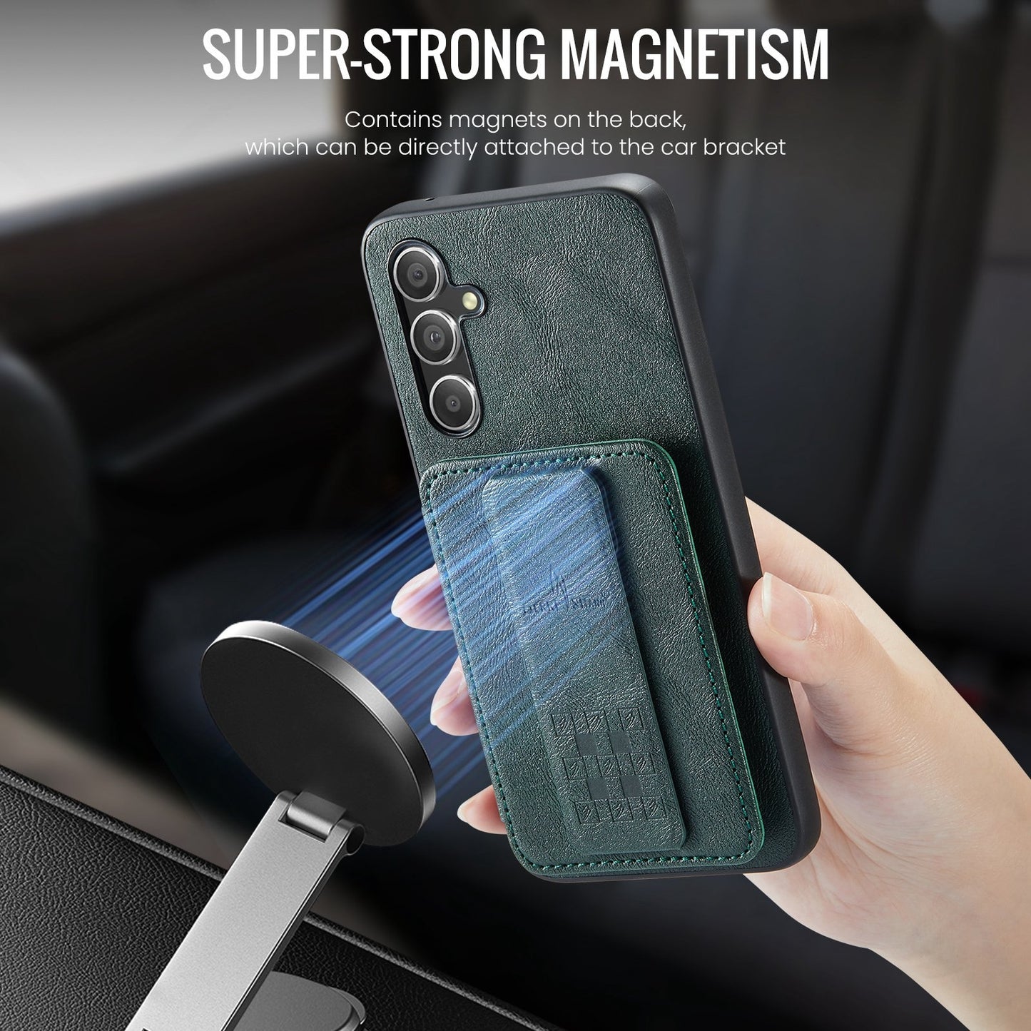 Samsung Galaxy A24 5G Card Holder Back Phone Case - Oil Wax Cow Leather