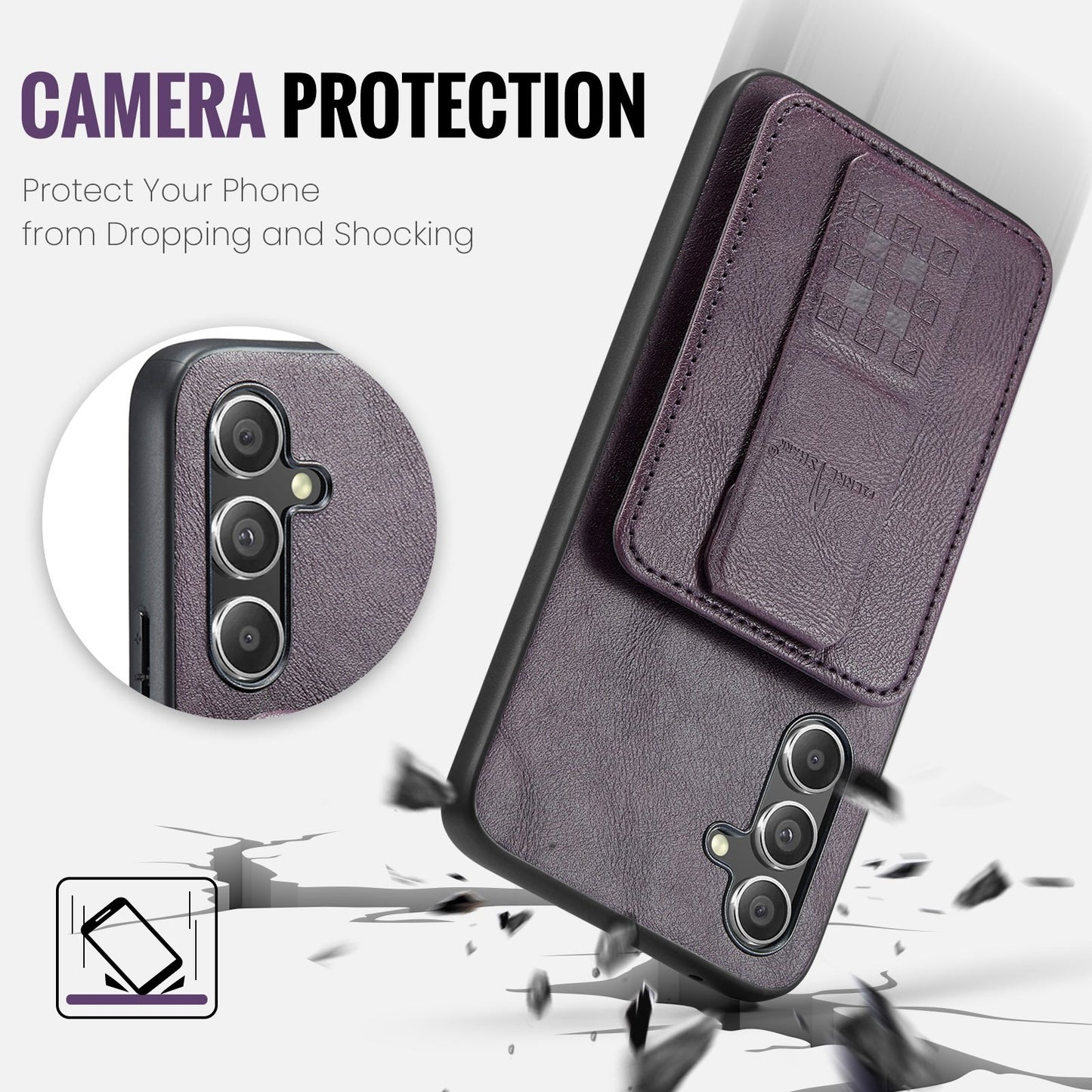 Samsung Galaxy A24 5G Card Holder Back Phone Case - Oil Wax Cow Leather