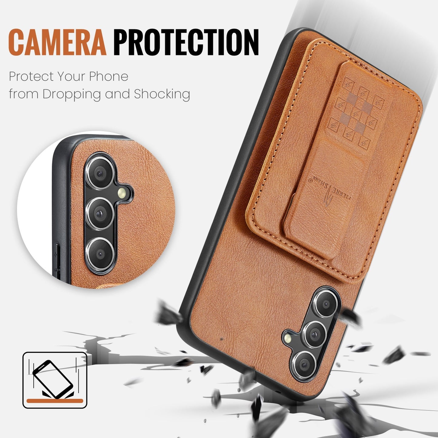 Samsung Galaxy A24 5G Card Holder Back Phone Case - Oil Wax Cow Leather