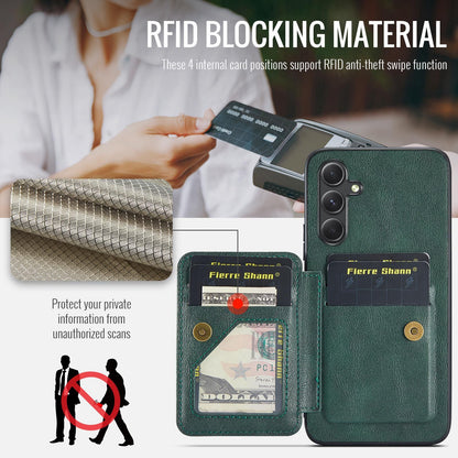 Samsung Galaxy A25 5G Card Holder Back Phone Case - Oil Wax Cow Leather