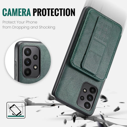 Samsung Galaxy A33 5G Card Holder Back Phone Case - Oil Wax Cow Leather