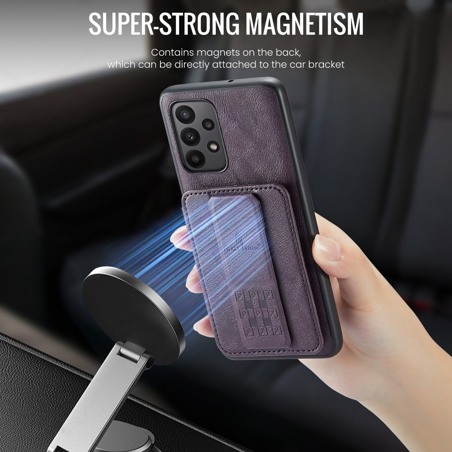 Samsung Galaxy A33 5G Card Holder Back Phone Case - Oil Wax Cow Leather