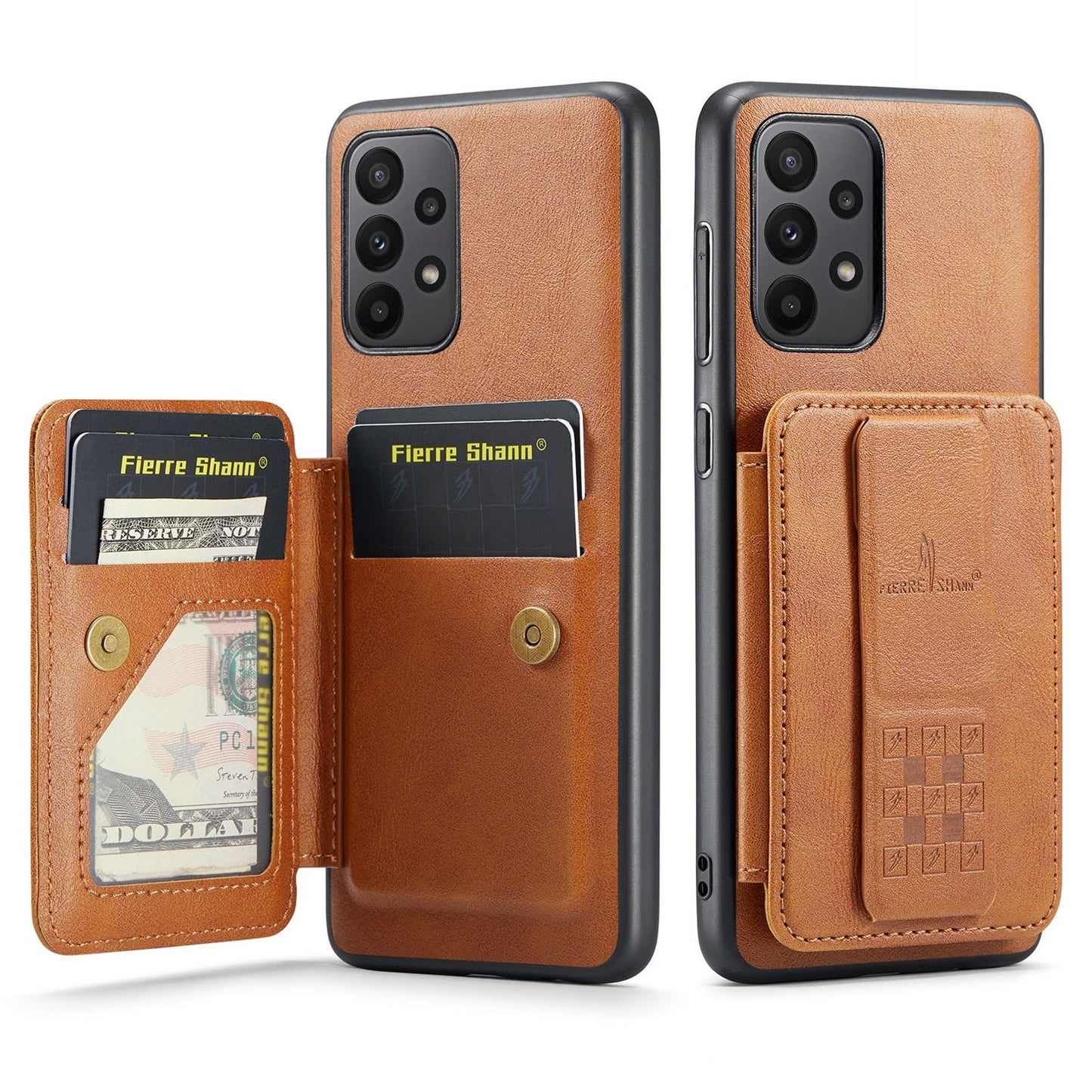 Samsung Galaxy A33 5G Card Holder Back Phone Case - Oil Wax Cow Leather