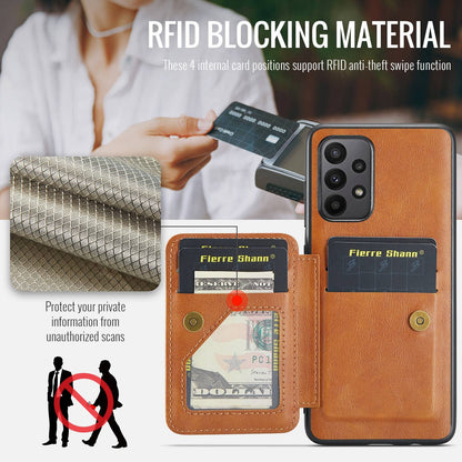 Samsung Galaxy A33 5G Card Holder Back Phone Case - Oil Wax Cow Leather