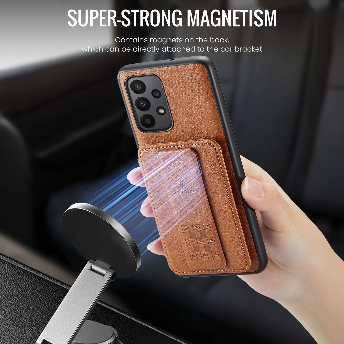 Samsung Galaxy A33 5G Card Holder Back Phone Case - Oil Wax Cow Leather