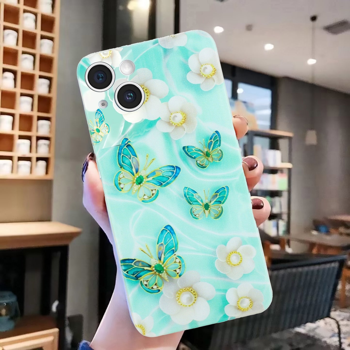 iPhone 14 Plus TPU Phone Case with Colourful Painting Pattern – Wear-Resistant and Lightweight