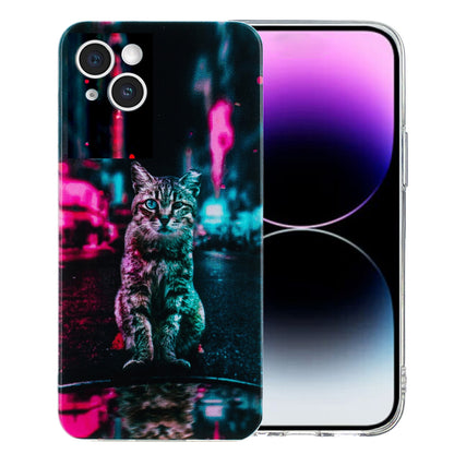 iPhone 14 Plus TPU Phone Case with Colourful Painting Pattern – Wear-Resistant and Lightweight