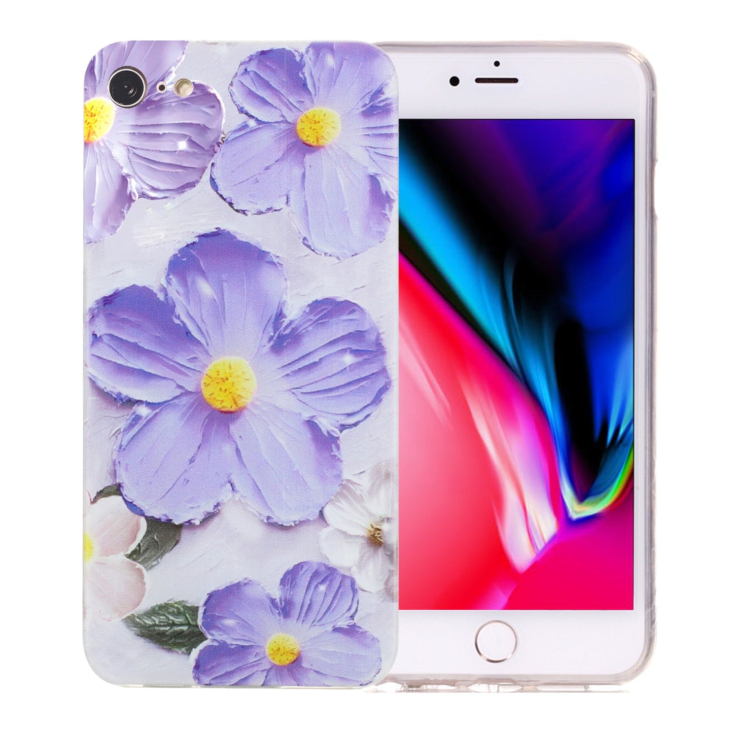 iPhone SE 2022/2020 TPU Phone Case with Colourful Painting Pattern – Wear-Resistant and Lightweight