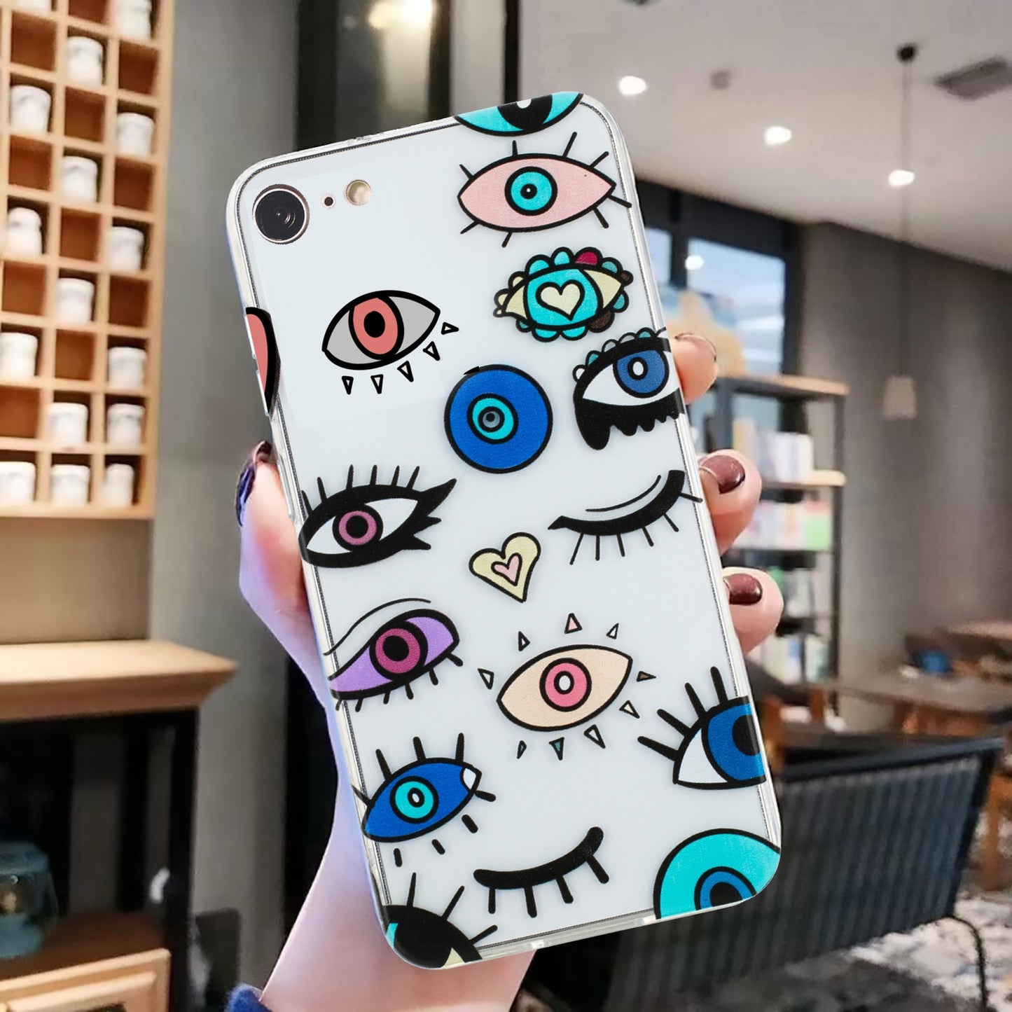 iPhone 7 TPU Phone Case with Colourful Painting Pattern – Wear-Resistant and Lightweight