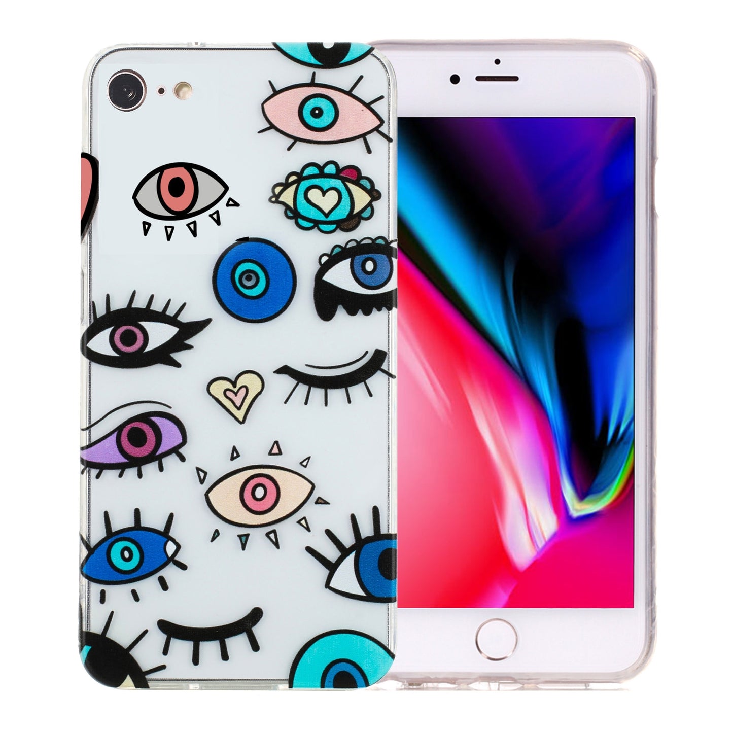 iPhone 8 TPU Phone Case with Colourful Painting Pattern – Wear-Resistant and Lightweight
