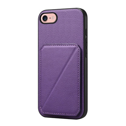 iPhone 7 Calf Texture Leather Case with Dual Card Slots and Stand Function