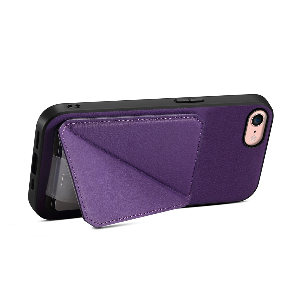 iPhone 7 Calf Texture Leather Case with Dual Card Slots and Stand Function