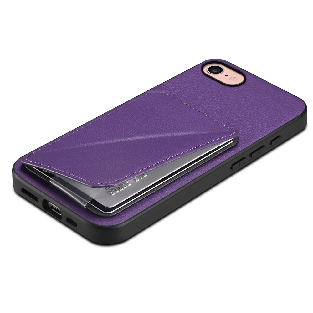 iPhone 7 Calf Texture Leather Case with Dual Card Slots and Stand Function