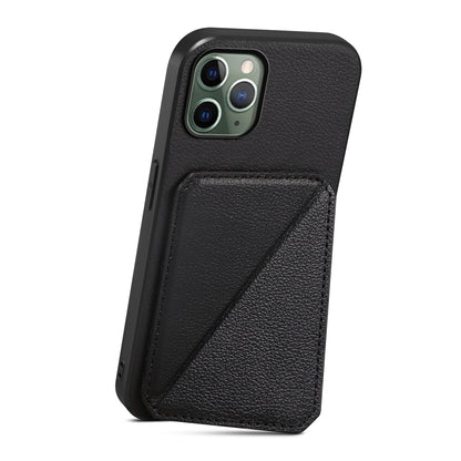 iPhone 11 Pro Calf Texture Leather Case with Dual Card Slots and Stand Function