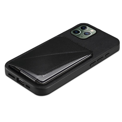 iPhone 11 Pro Calf Texture Leather Case with Dual Card Slots and Stand Function