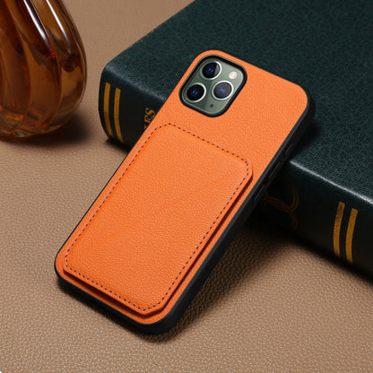 iPhone 11 Pro Calf Texture Leather Case with Dual Card Slots and Stand Function