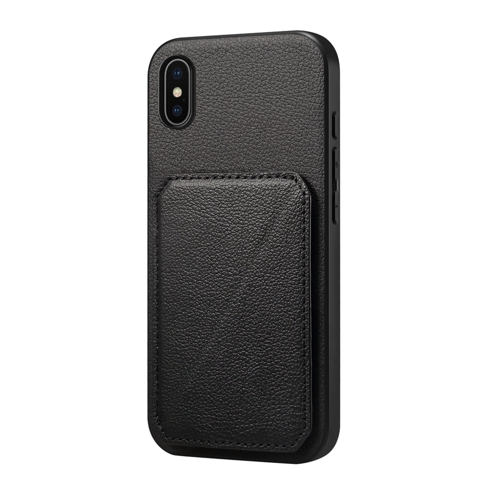 iPhone X Calf Texture Leather Case with Dual Card Slots and Stand Function