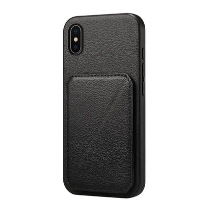 iPhone X Calf Texture Leather Case with Dual Card Slots and Stand Function
