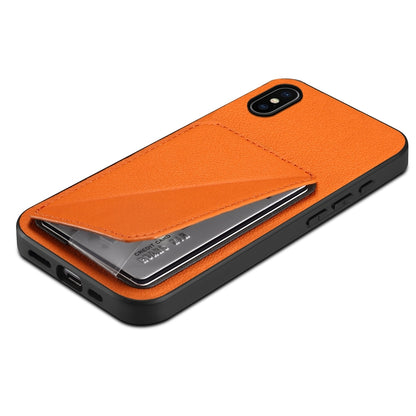 iPhone X Calf Texture Leather Case with Dual Card Slots and Stand Function