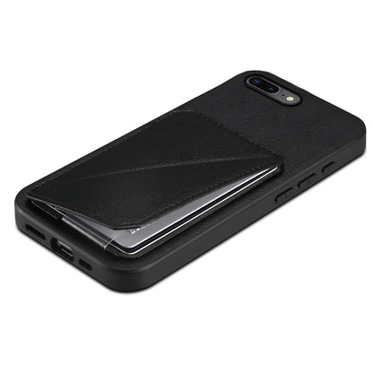 iPhone 7 Plus Calf Texture Leather Case with Dual Card Slots and Stand Function