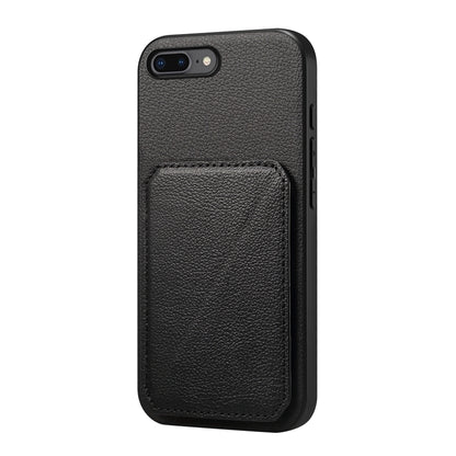 iPhone 8 Plus Calf Texture Leather Case with Dual Card Slots and Stand Function