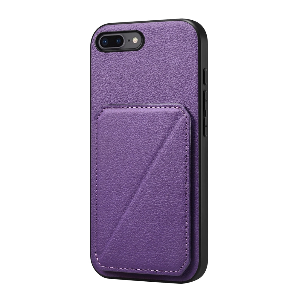 iPhone 8 Plus Calf Texture Leather Case with Dual Card Slots and Stand Function