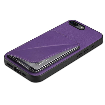 iPhone 8 Plus Calf Texture Leather Case with Dual Card Slots and Stand Function