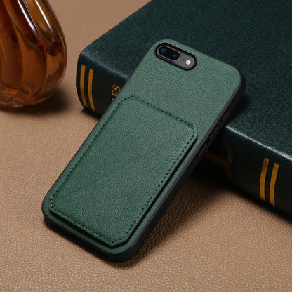 iPhone 7 Plus Calf Texture Leather Case with Dual Card Slots and Stand Function