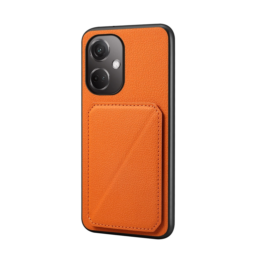 OnePlus Nord CE 3 5G Calf Texture Leather Case with Dual Card Slots and Stand Function