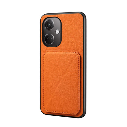 OnePlus Nord CE 3 5G Calf Texture Leather Case with Dual Card Slots and Stand Function
