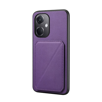 OnePlus Nord CE 3 5G Calf Texture Leather Case with Dual Card Slots and Stand Function