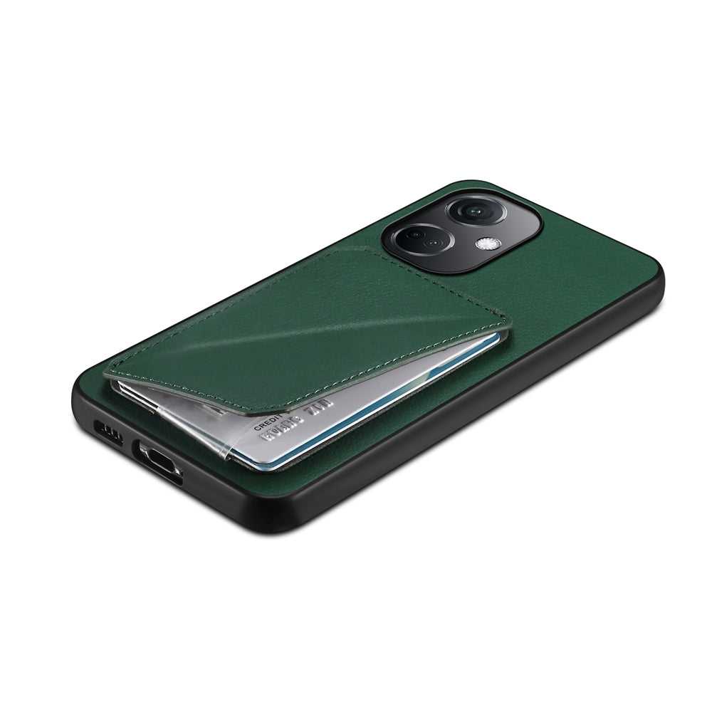 OnePlus Nord CE 3 5G Calf Texture Leather Case with Dual Card Slots and Stand Function