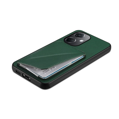 OnePlus Nord CE 3 5G Calf Texture Leather Case with Dual Card Slots and Stand Function