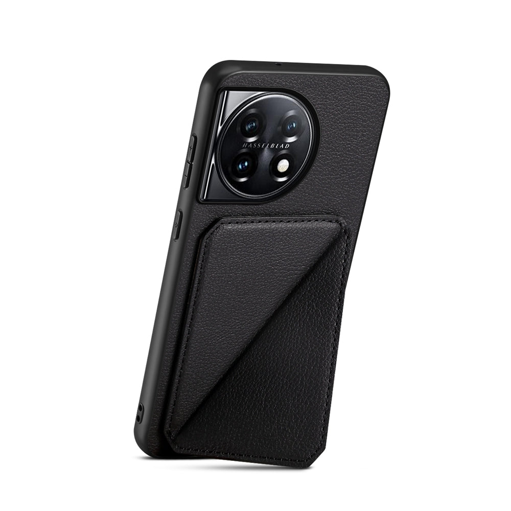 OnePlus 11 Calf Texture Leather Case with Dual Card Slots and Stand Function