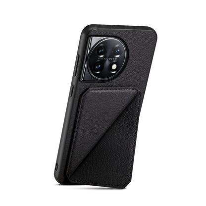OnePlus 11 Calf Texture Leather Case with Dual Card Slots and Stand Function