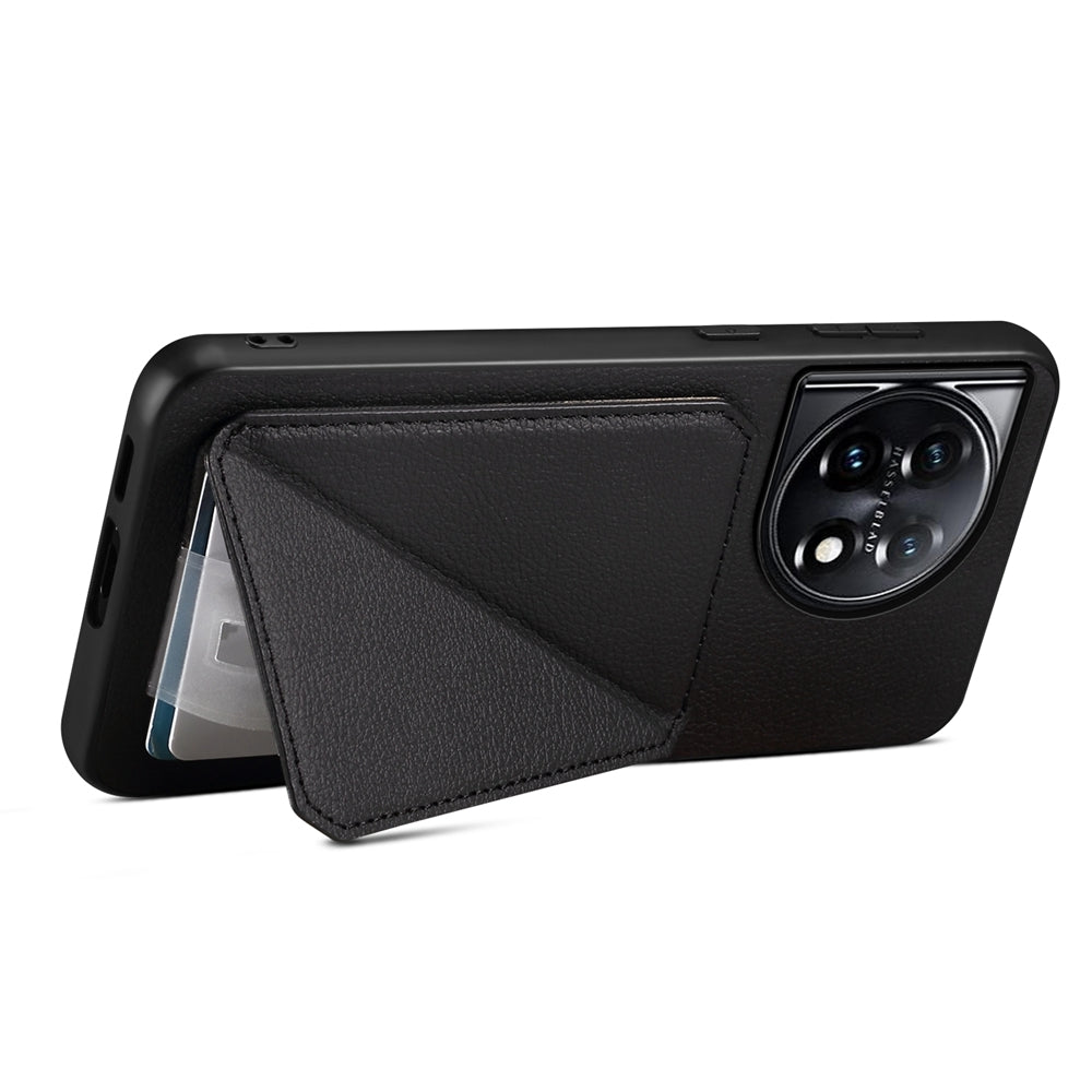 OnePlus 11 Calf Texture Leather Case with Dual Card Slots and Stand Function