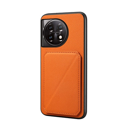 OnePlus 11 Calf Texture Leather Case with Dual Card Slots and Stand Function
