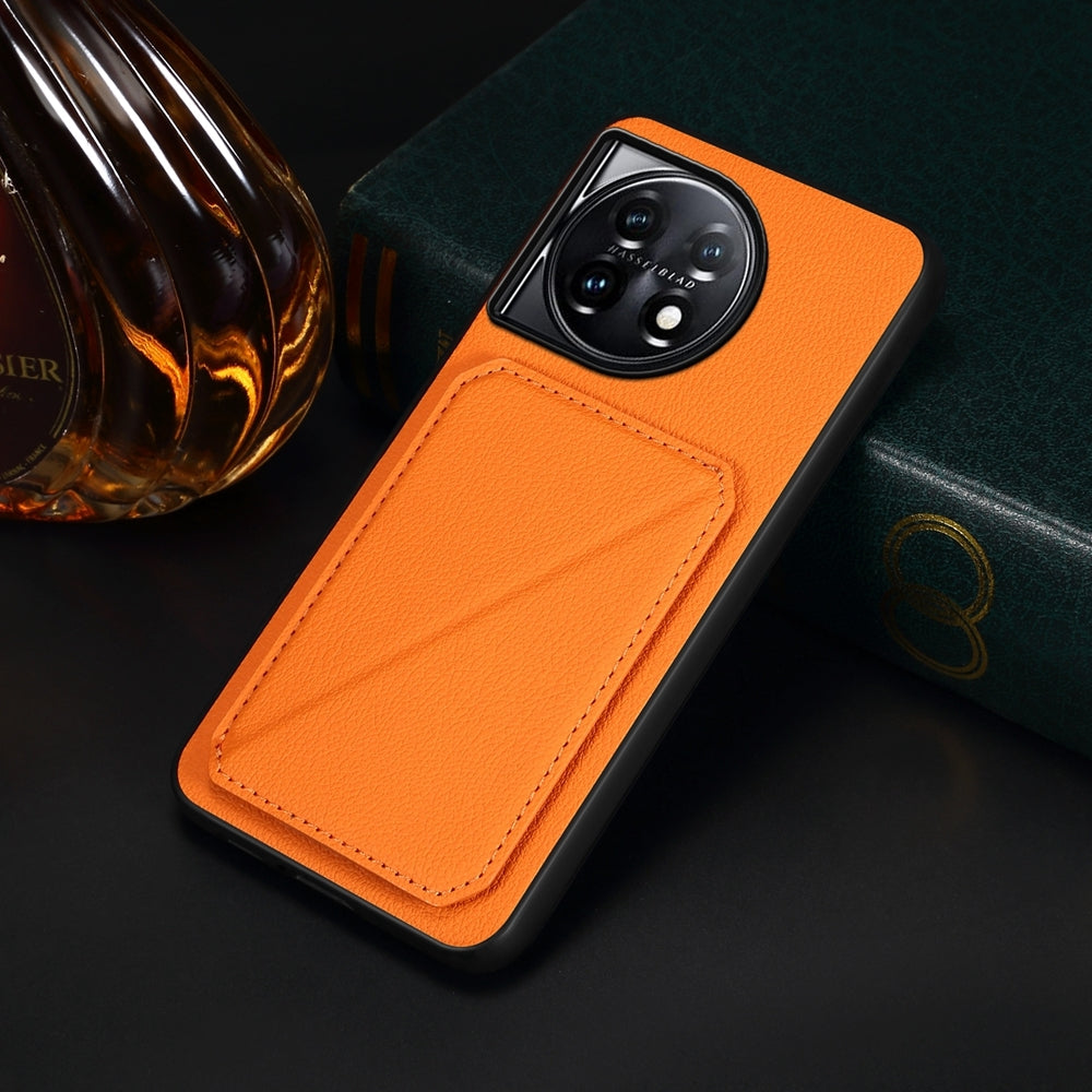 OnePlus 11 Calf Texture Leather Case with Dual Card Slots and Stand Function